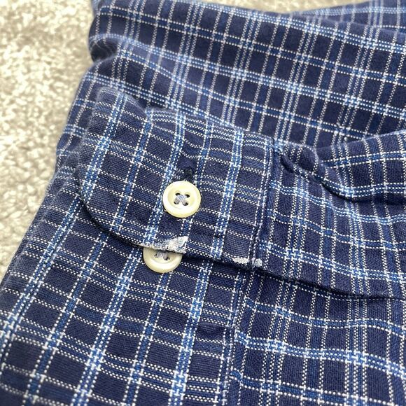 Polo By Ralph Lauren Halpern Button Down Shirt Mens 16 32/33 Blue Plaid Cotton - Picture 4 of 14